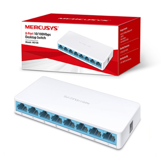 INTERRUPTOR DE DESKTOP MERCUSYS MS108 8 PUERTOS 10/100/1000MBPS